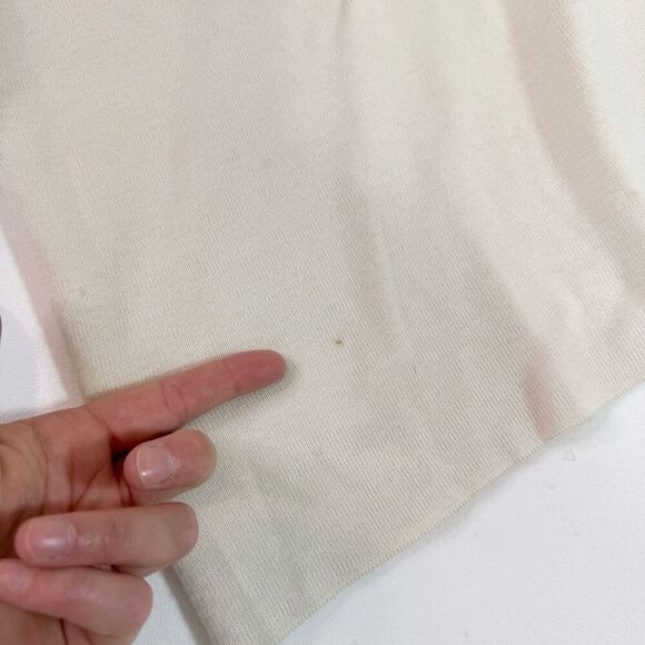 GISPA Dress Womens Medium Cream Knit Wool Crewneck Classic Neutral Minimalist - Picture 13 of 13